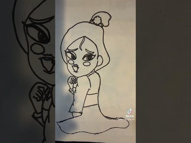 Khalil fans art- drawing of Mulan as a child 