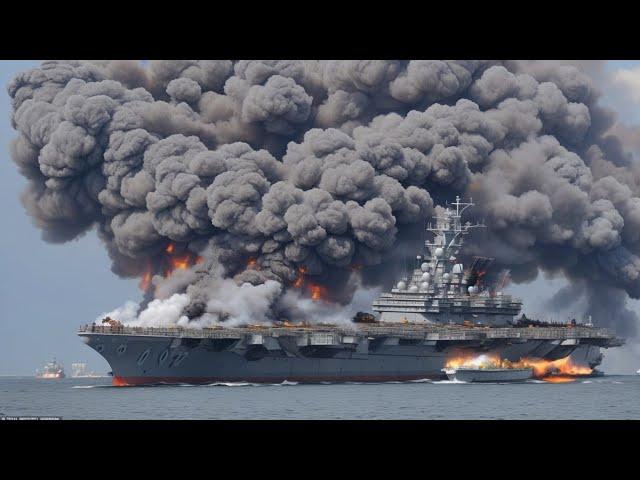 1 MINUTE AGO! The Russian aircraft carrier was blown to pieces by a Ukrainian ATACSM missile attack