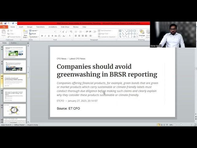 Introduction to Sustainability (BRSR) Reporting