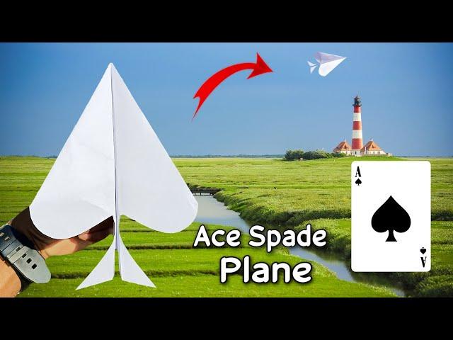 Ace Spade Paper Plane, Fly Long & Far, Poxer Card Plane, technokriart