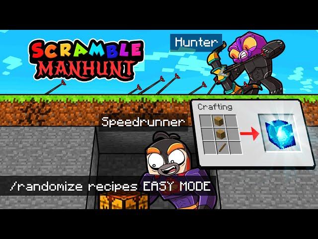 Manhunt SCRAMBLE CRAFT but I Secretly CHEAT! (Speedrunner vs Hunter)