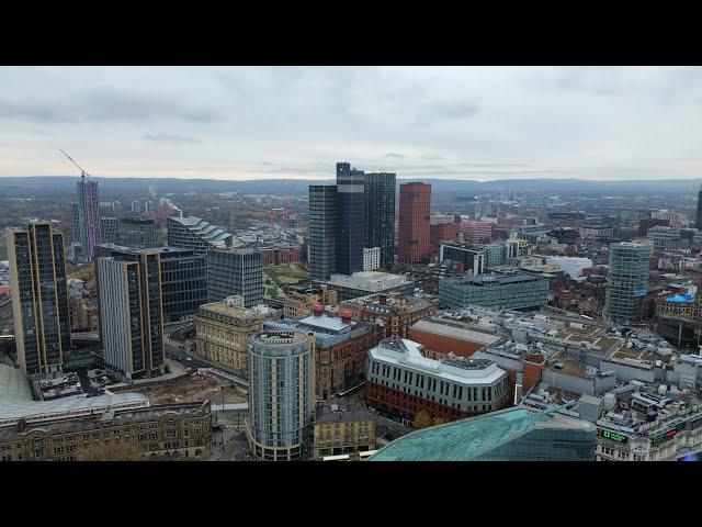 Manchester. Big city view from the drone. Dji