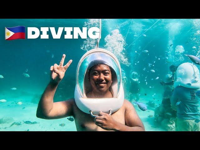 My first time helmet diving in the Philippines  Vlog 3