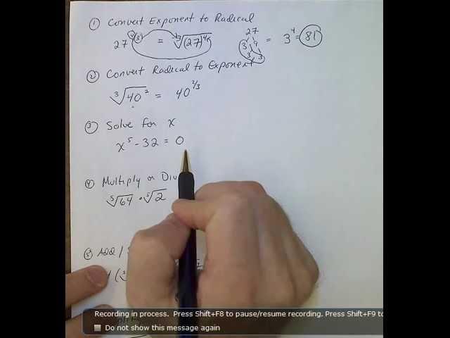 NTH ROOTS AND RATIONAL EXPONENTS