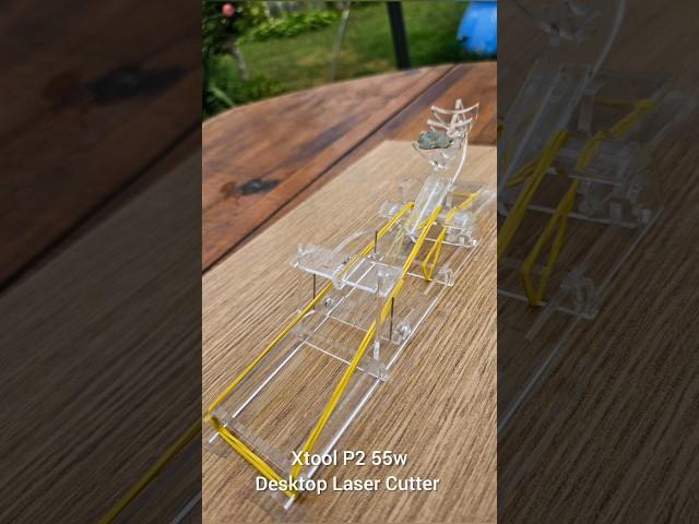 Making acrylic catapult on my Xtool P2 Desktop Laser Cutter #xtool #xtoollaser #xtoolp2 #lasercut