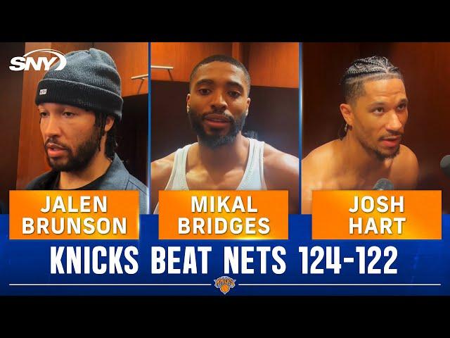 Jalen Brunson, Mikal Bridges and Josh Hart on Knicks' 124-122 win over the Nets | SNY