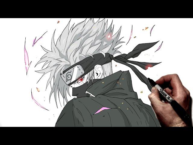 How To Draw Kakashi (ALT) | Step By Step | Naruto