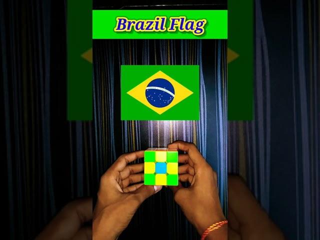 Brazil Flag || Rubik's Cube Pattern ||  #shorts #youtubeshorts #viral #trending || (Part-4)
