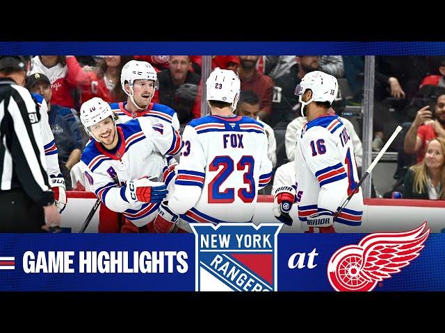 GAME HIGHLIGHTS | 2024-25: New York Rangers at Detroit Red Wings (10/17/24)