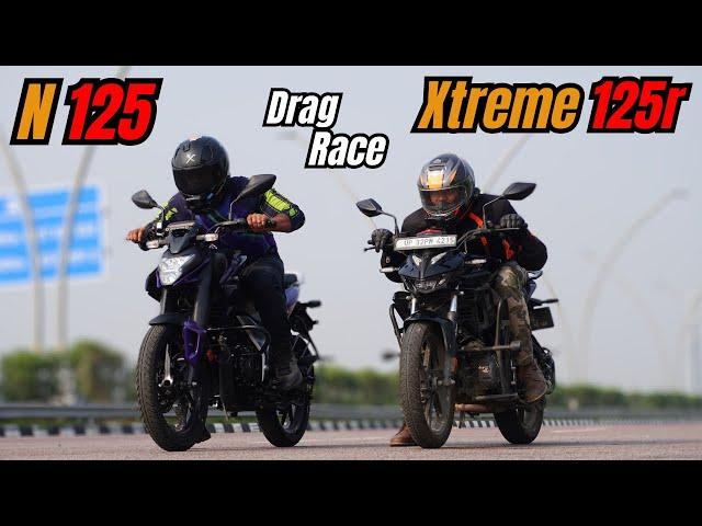 Pulsar N125 vs Xtreme 125R Drag Race