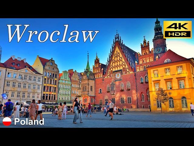 Wrocław Walking Tour / Early evening walk in the central Wrocław / Poland  / 4K HDR