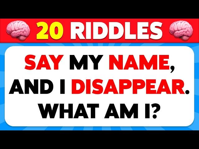 20 Riddles That Will Test Your Brain Speed | Brain Teasers & Riddle Quiz