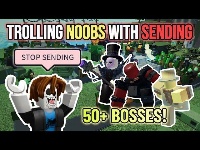 Trolling NOOBS by SENDING in Grouped PvP | Roblox Tower Battles