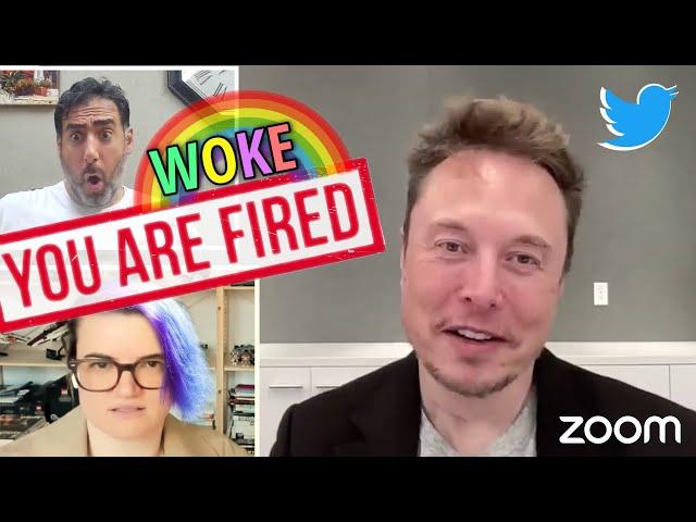 Elon Musk fires WOKE employees in twitter meeting DUB