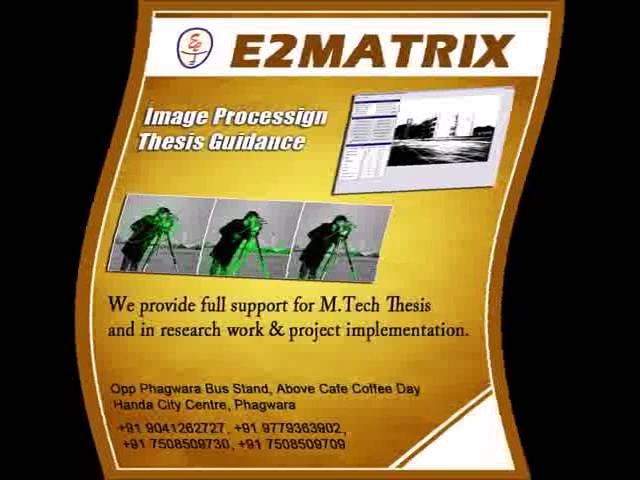 Image Processing with MATLAB thesis chandigarh