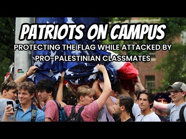 Frat Boys Protect the Flag While Attacked by Pro-Palestinian Classmates