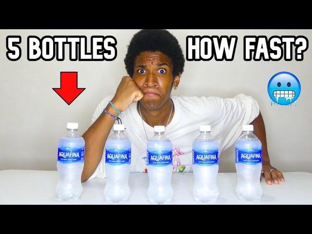 5 Bottle ICE COLD Aquafina Water Chug (100 Ounces)