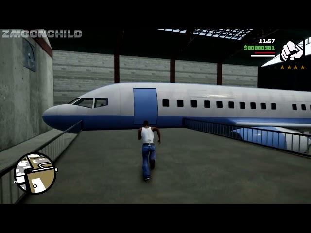 GTA San Andreas Definitive Edition - How to get the largest plane at the very beginning of the game