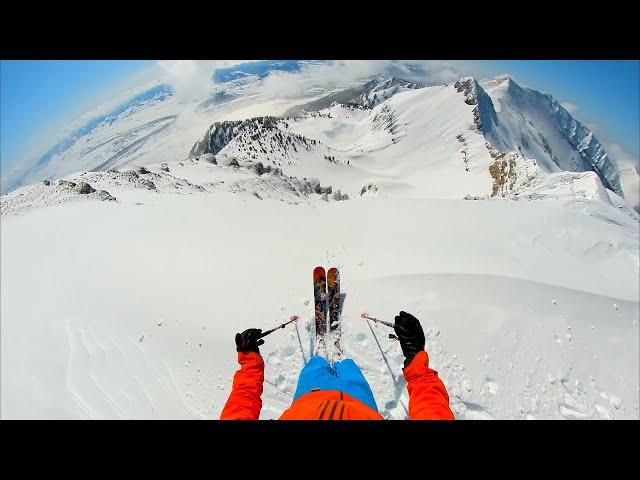 Skiing straight down a 40 degree mountain in Jackson Hole