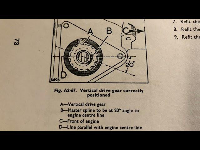 Timing adjustment check Land Rover series 2A 2.25l diesel restoration chain start