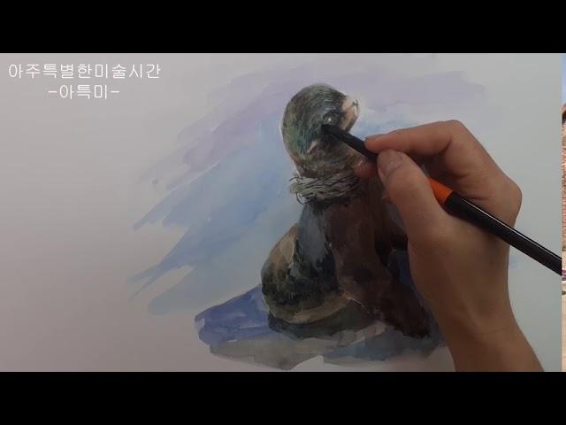 "아픈 지구와 지금의 우리 2 - 아픈 동물들" 수업중 하나 그려보았습니다.