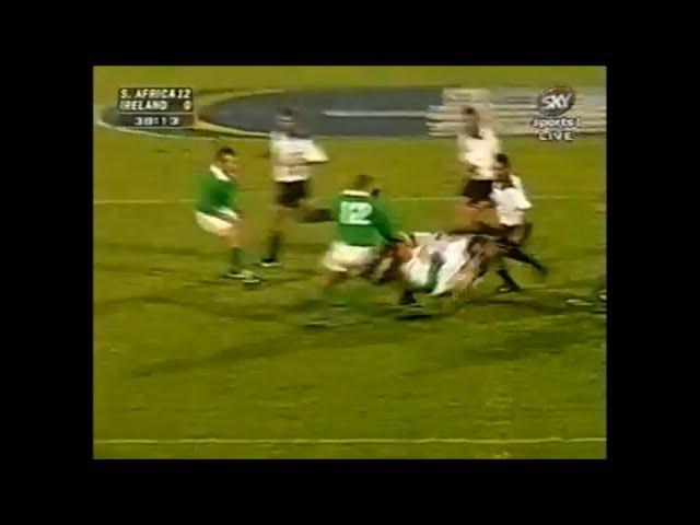 Pieter Muller huge tackle on Eric Elwood