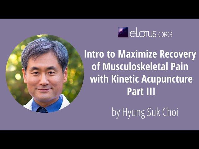 Intro to Maximize Recovery of Musculoskeletal Pain with Kinetic Acupuncture, Part III with Dr. Choi