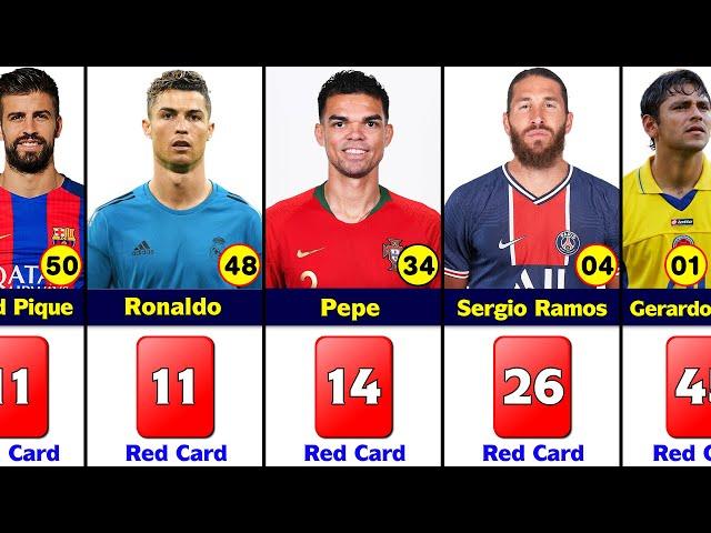 Top 50 Player Who Received Most Red Card In Football History.