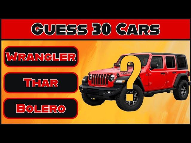 Guess The Car Name Launched in India | 30 Cars | Car Quiz