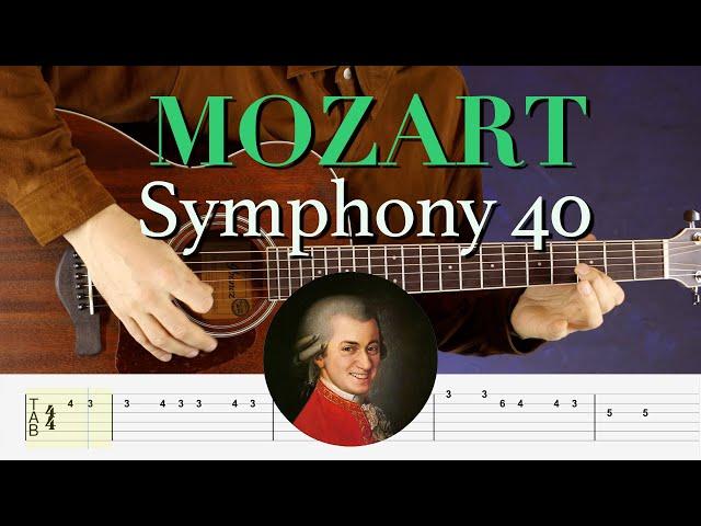 Mozart Symphony 40 Guitar Tutorial + TAB