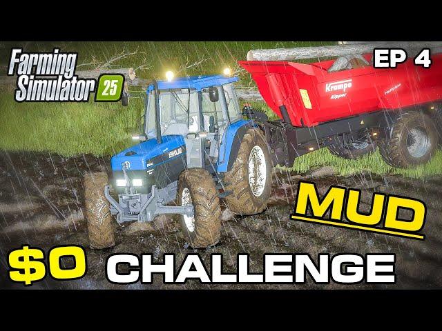WINTER MUD CHALLENGE! STARTING WITH $0 - Farming Simulator 25 - Competitive MP | Episode 4