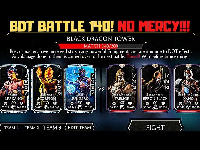 MK Mobile: Black Dragon Tower Battle 140! NO MERCY!!!