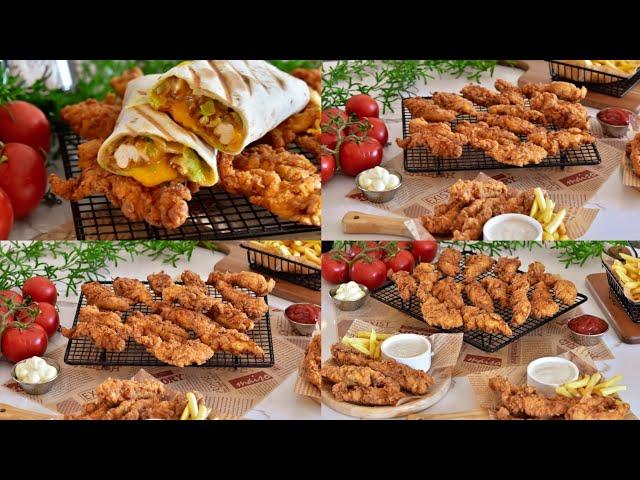 تندر الدجاج المنزلي مع أطيب صلصة رانش ساندوش تندرThe most delicious chicken tenders