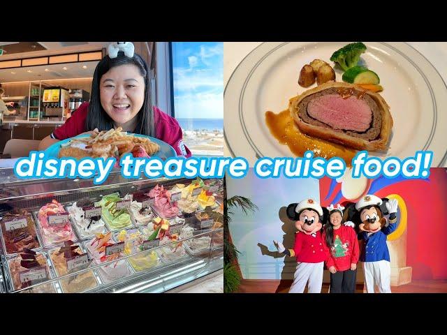 eating on disney's NEWEST cruise ship!  DISNEY TREASURE room tour, dining, activities | VLOGMAS 13