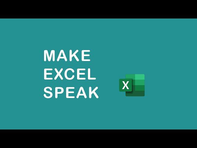 How to make excel speak