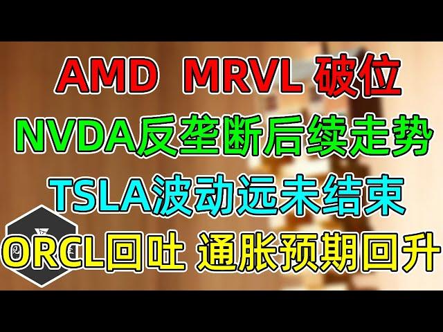 美股 AMD、MRVL破位！NVDA遭反垄断调查后续！TSLA波动远未结束！ORCL财报回吐！通胀预期再上升！