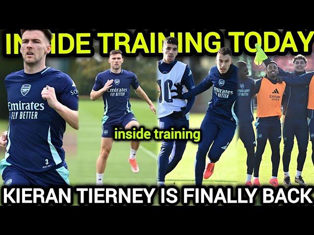 INSIDE TRAINING | Kieran Tierney & Calafiori return to training, Odegaard crazy skillsfor Sporting