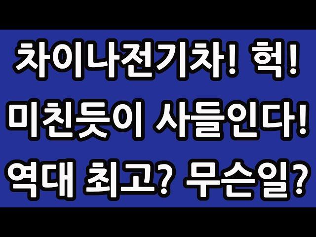 차이나 전기차 헉! 미친듯이 사들인다! 역대 최고? 무슨일? 중국 주식 주가 전망 TIGER 타이거 ETF SOLACTIVE 테슬라 루시드 아이온큐 TQQQ SOXL TMF