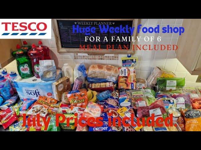 Food shop for family of 6. | July prices included | mealplan included | Tesco