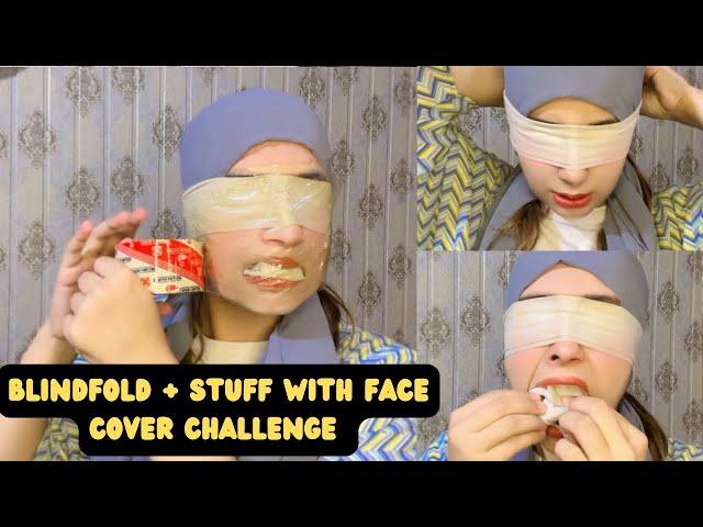 Stuff Gag + Blindfold With Full Face Cover Challenge | #aqsaadil #challenge #awareness #funny