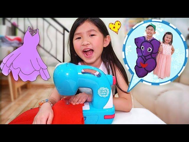 制作公主裙？縫衣機做服裝 過家家遊戲 短劇~Kids Pretend Play Making Princess Dress w Sewing Machine！