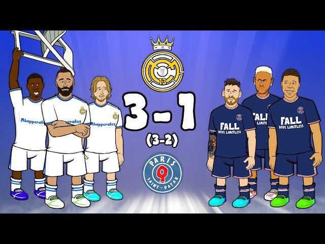 PSG BOTTLE IT! Real Madrid vs PSG 3-2 (3-0 Parody Goals Highlights Champions League 2022 Benzema)