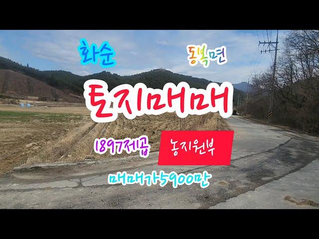 화순부동산, 광주25분거리, 동복면, 토지1897제곱, 매매가5900만, 농림지역, 답, 화순토지, 화순농지원부, 화순주말농장, 화순전원주택부지, 화순공인중개사