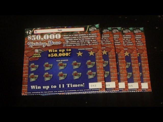 Scratchers On Other Days 254: $2 HOLIDAY BONUS FL Lottery Scratch Tickets