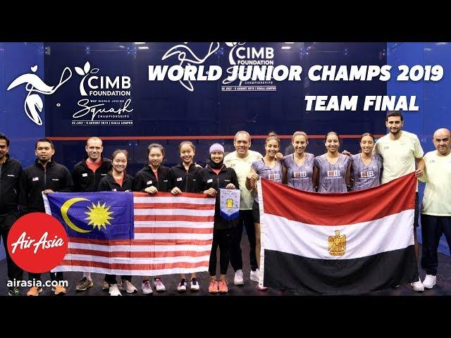 WSF World Junior Championships  2019 - Egypt v Malaysia - Teams Final Replay