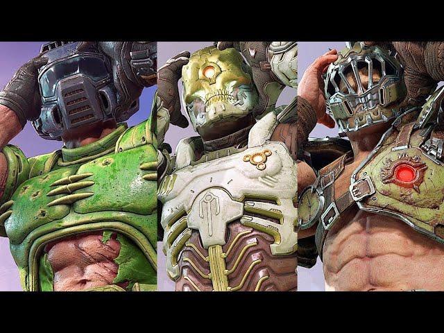 Doomguy Takes Off His Helmet With All Skins Scene 4K ULTRA HD - DOOM ETERNAL THE ANCIENT GODS PART 2