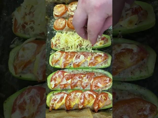 Лодочки из кабачков с фаршем в духовке #рецепт #food #вкусноипросто #cooking #лодочки #кабачки