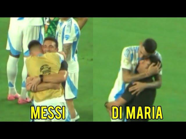 Scaloni Celebrates With Messi and Di Maria After Copa America Final