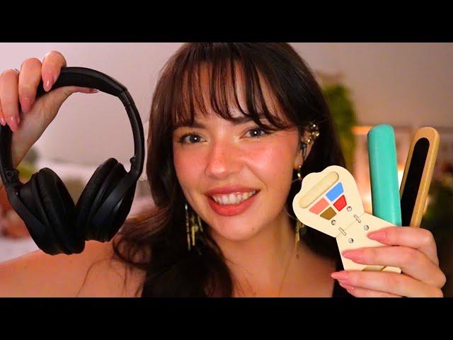 My Most Requested ASMR Triggers (Wooden Makeup, Headphone ASMR, & more!)