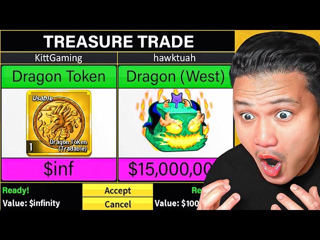 Trading DRAGON TOKENS To DRAGON FRUIT for 24 Hours in Blox Fruits